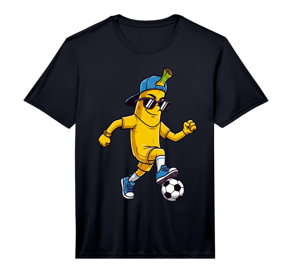 Banana Playing Soccer Football T-Shirt - Minimalist Print for Adults - T-Shirt, Sweatshirt, Hoodie