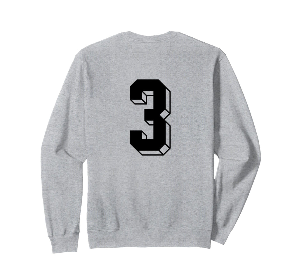 Number 3 Backside 80S 90S Team Sweatshirt - Minimalist Print for Adults - T-Shirt, Sweatshirt, Hoodie