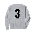 Number 3 Backside 80S 90S Team Sweatshirt - Minimalist Print for Adults - T-Shirt, Sweatshirt, Hoodie