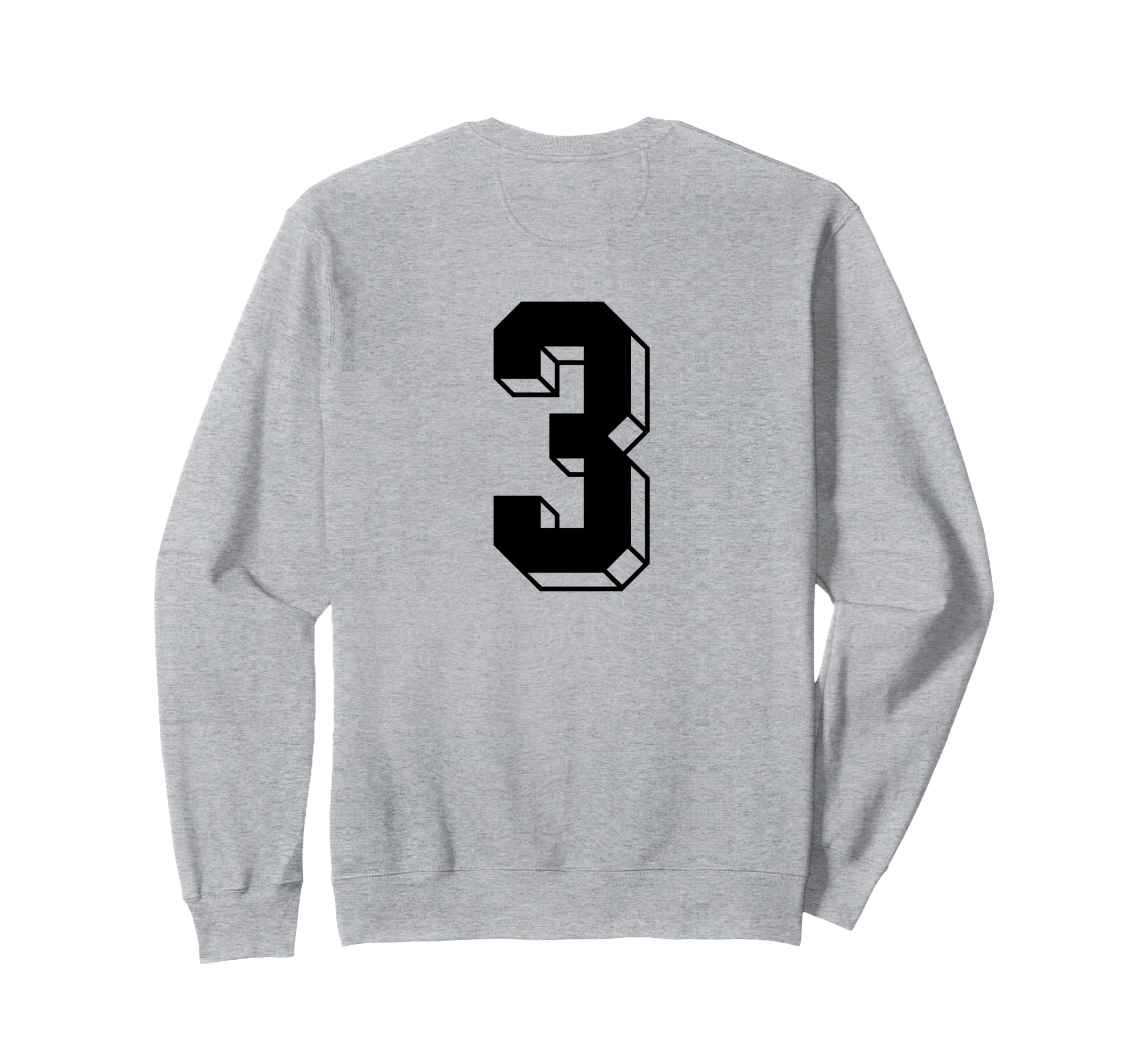 Number 3 Backside 80S 90S Team Sweatshirt - Minimalist Print for Adults - T-Shirt, Sweatshirt, Hoodie