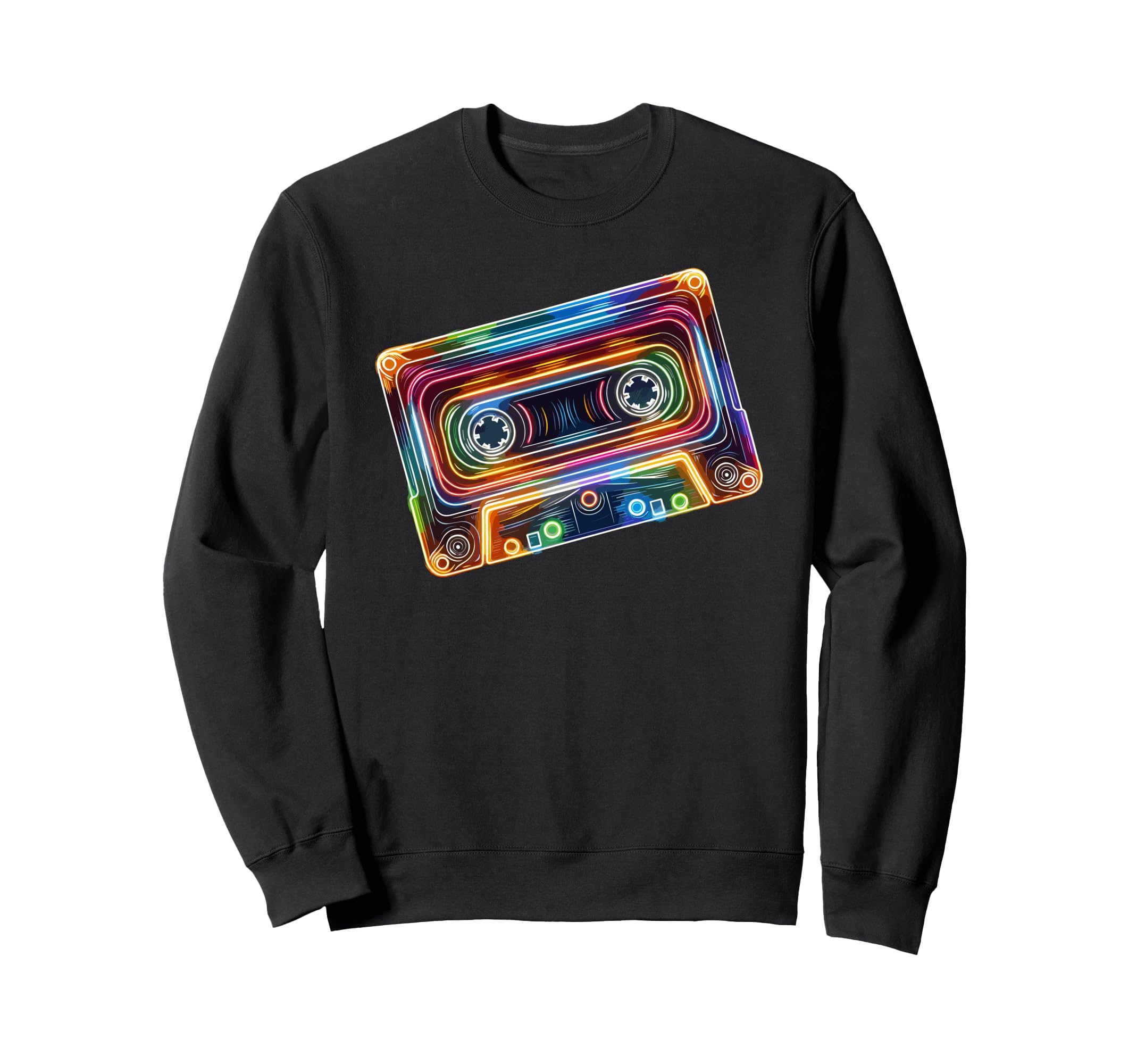 Colorful Line Art Cassette Player Sweatshirt - Casual Everyday Wear Unisex - T-Shirt, Sweatshirt, Hoodie