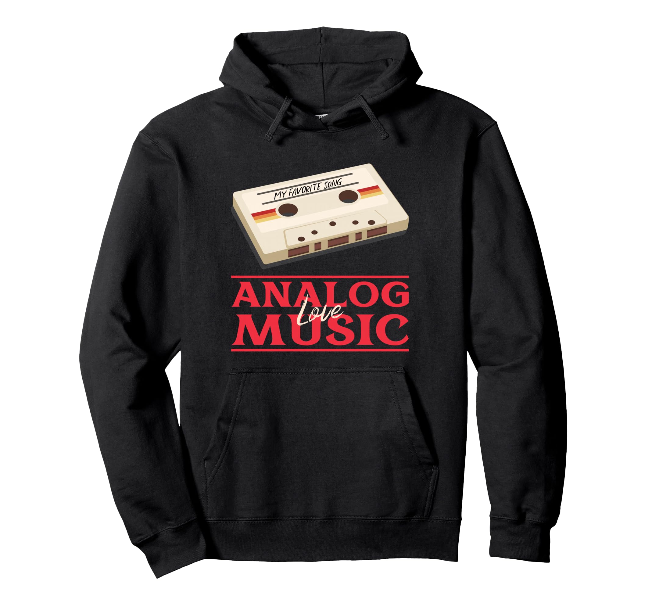 Analog Music Love Cassette Tape Hoodie - Trendy Graphic Unisex - T-Shirt, Sweatshirt, Hoodie