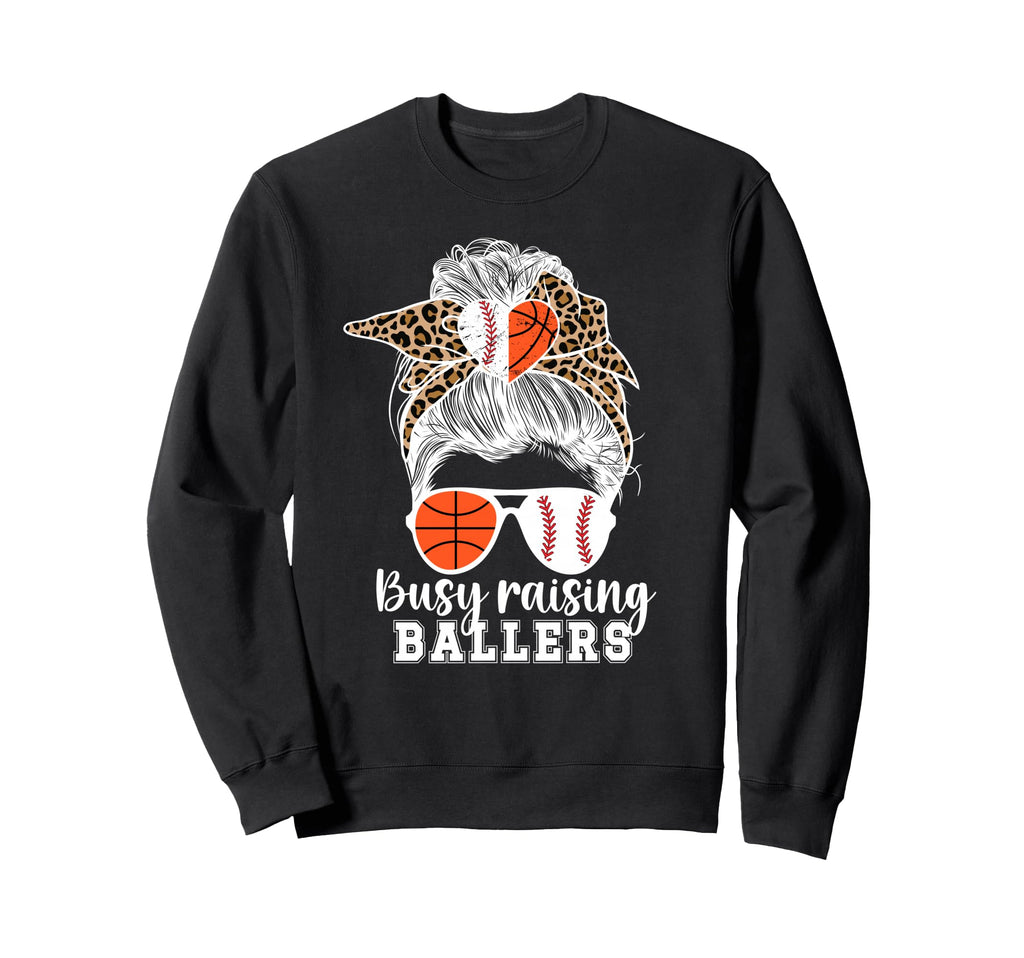 Busy Raising Ballers Baseball Sweatshirt - Unique Graphic for Adults - T-Shirt, Sweatshirt, Hoodie