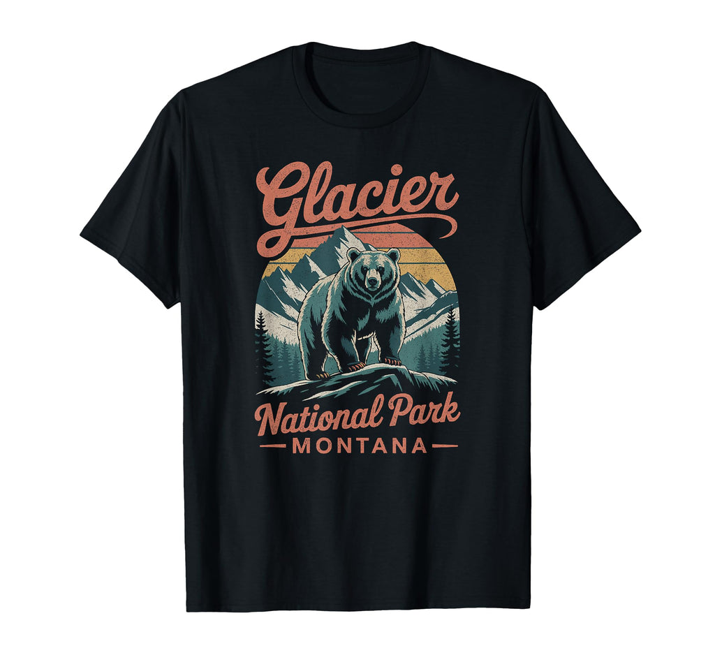 Glacier National Park Montana Usa Hoodie - Minimalist Print Men Women - T-Shirt, Sweatshirt, Hoodie