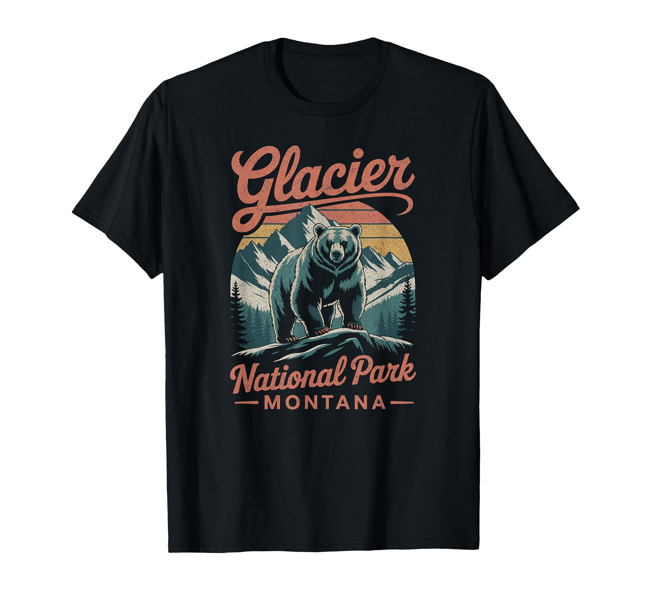 Glacier National Park Montana Usa Hoodie - Minimalist Print Men Women - T-Shirt, Sweatshirt, Hoodie