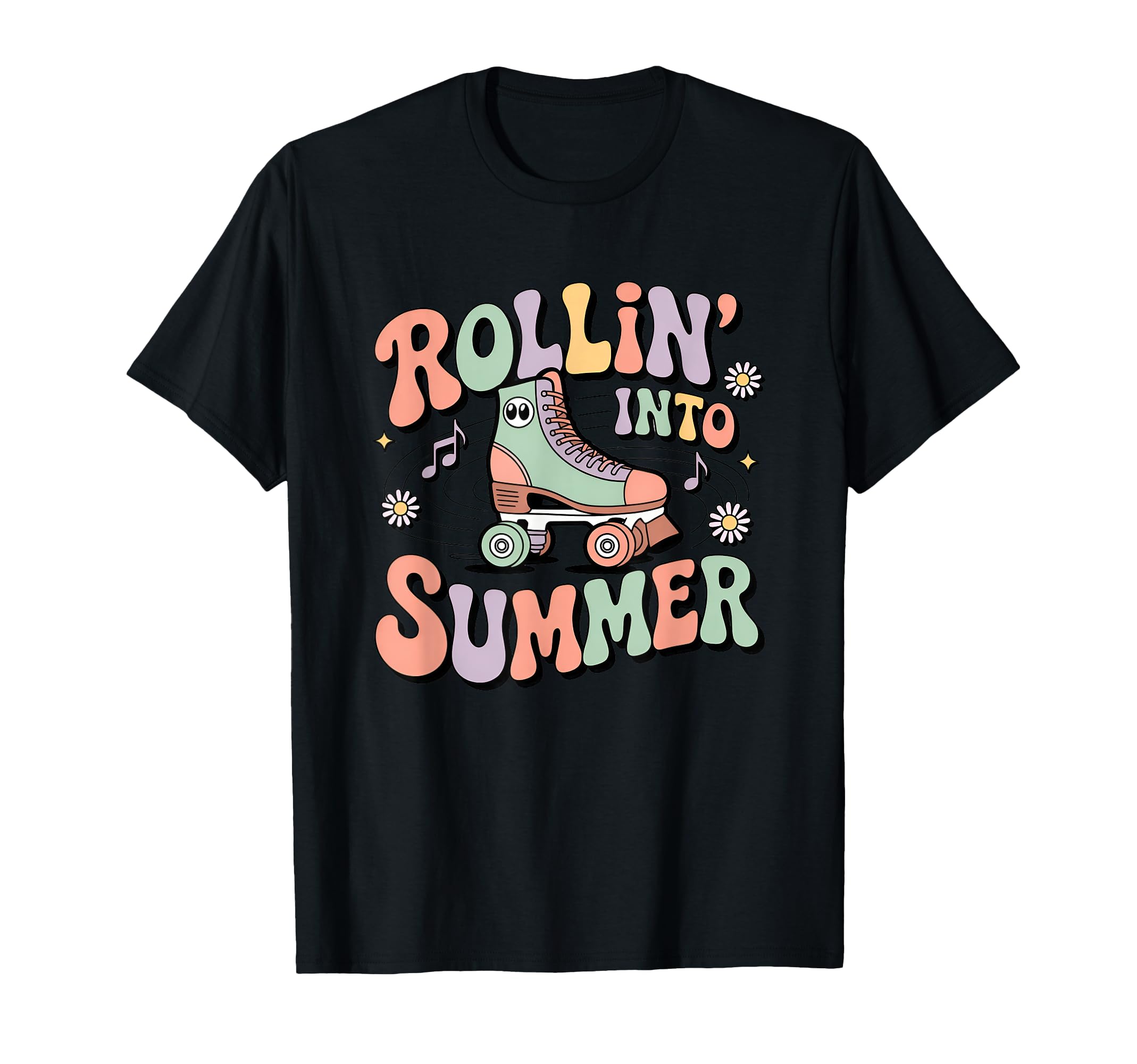 Rollin Into Summer Roller Skate T-Shirt - Novelty Apparel for Adults - T-Shirt, Sweatshirt, Hoodie