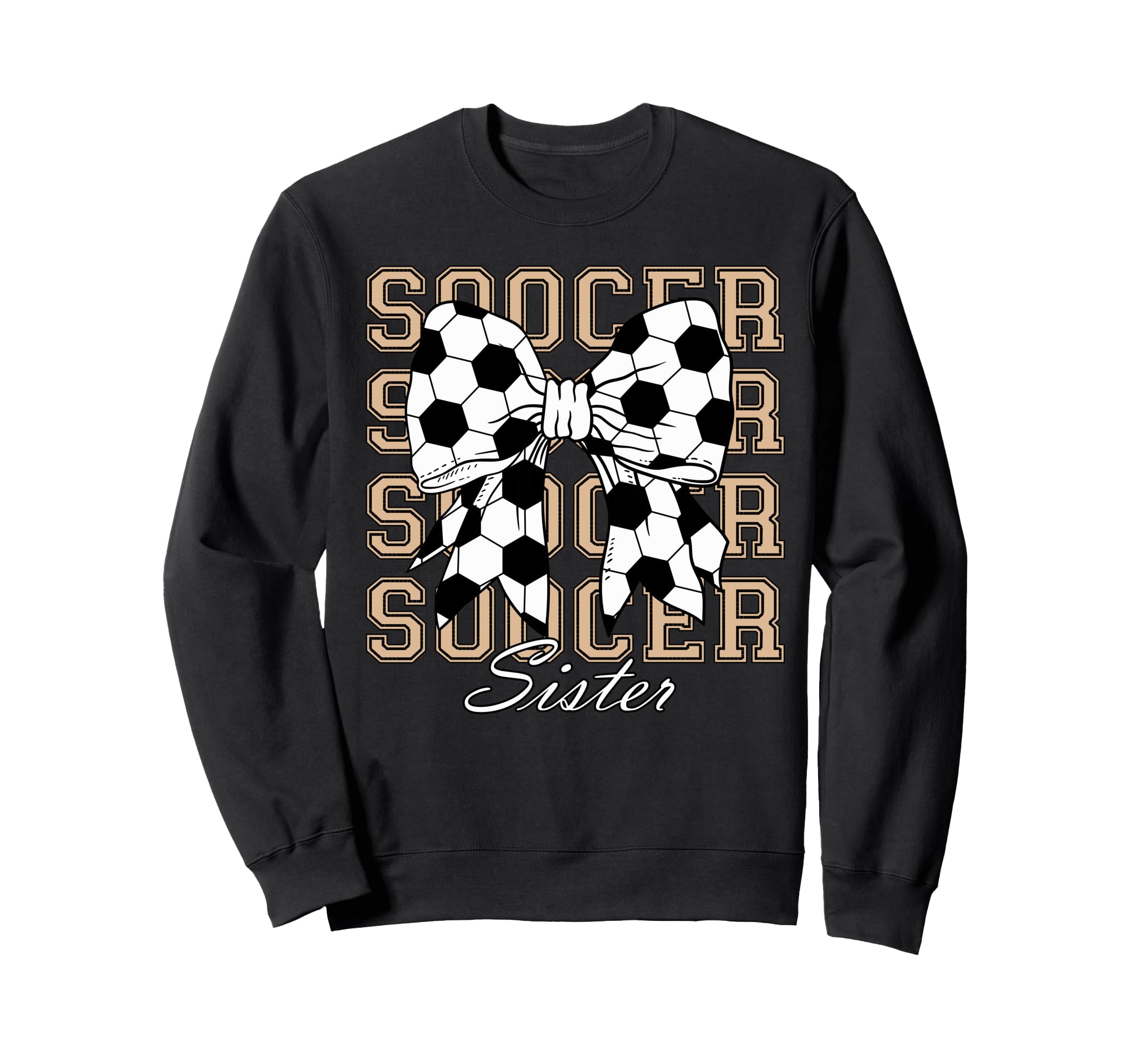 Soccer Sister Coquette Bow Soccer Sweatshirt - Unique Graphic for Adults - T-Shirt, Sweatshirt, Hoodie