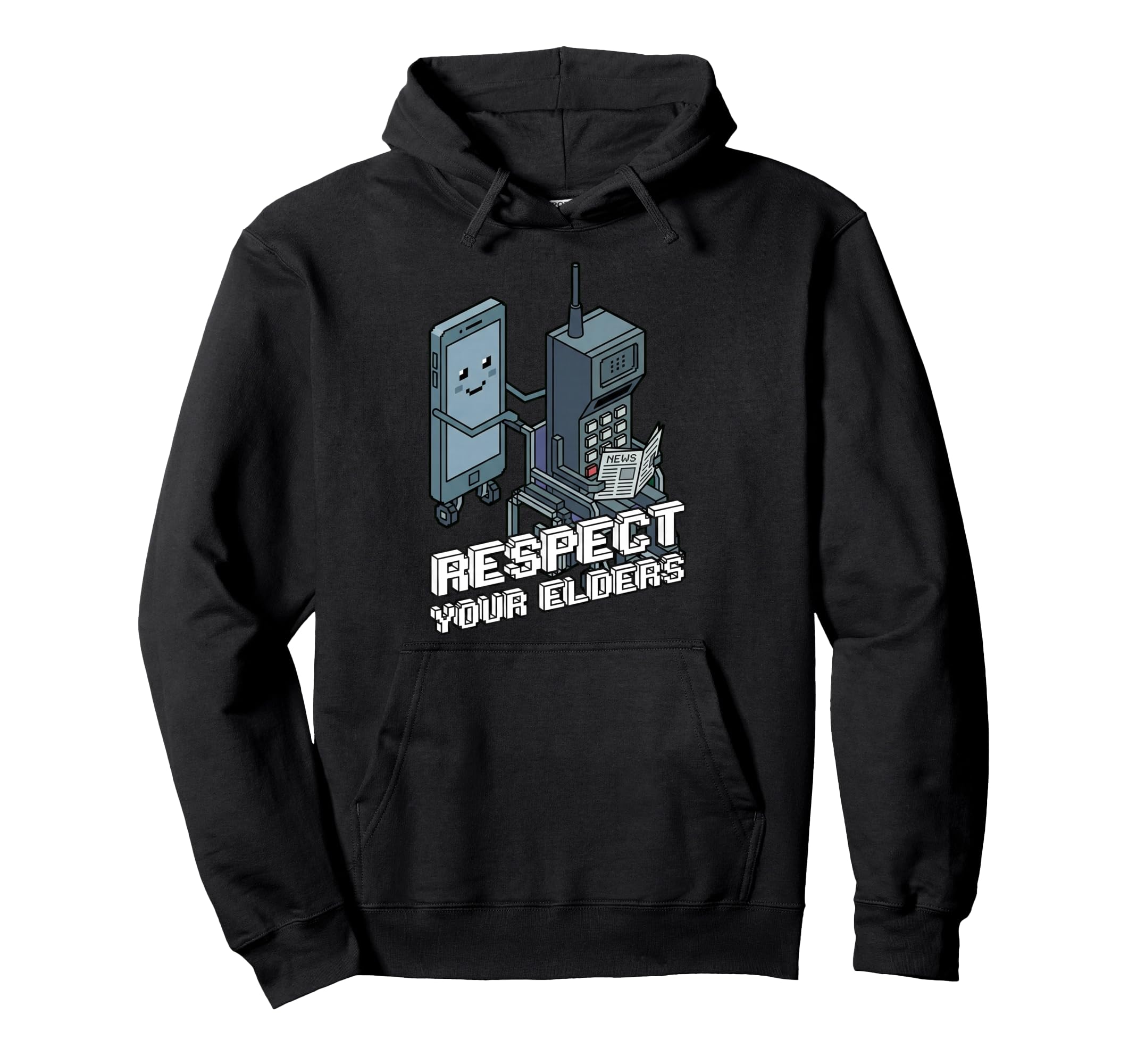 Respect Your Elders 80S Gaming Controller Hoodie - Graphic Print Men Women - T-Shirt, Sweatshirt, Hoodie