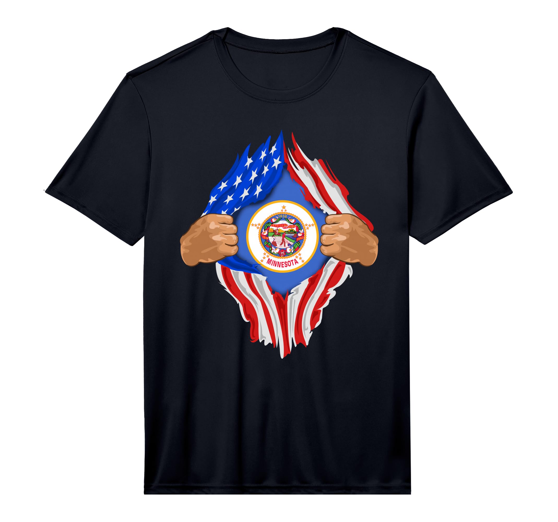 Minnesota Roots Inside State Flag T-Shirt - Minimalist Print Men Women - T-Shirt, Sweatshirt, Hoodie
