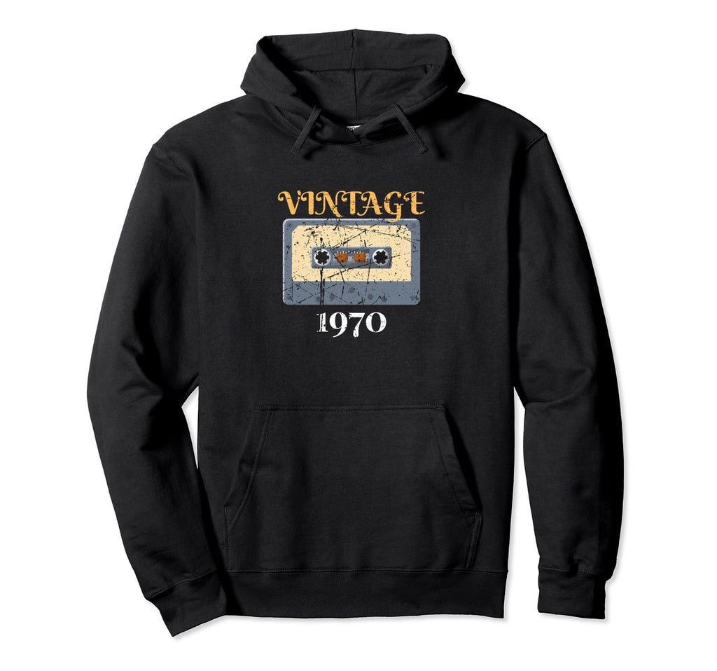 1970 Cassette Tape Music Lover Hoodie - Unique Graphic for Adults - T-Shirt, Sweatshirt, Hoodie