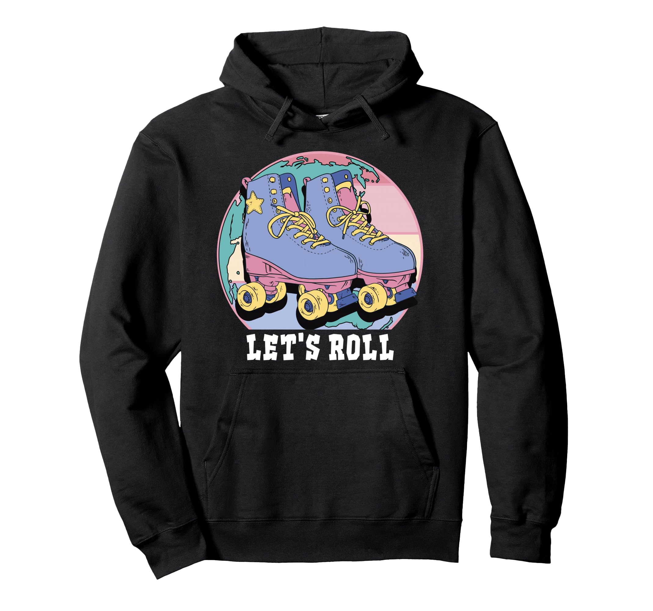 Lets Roll Roller Skates Hoodie - Custom Art Print Men Women - T-Shirt, Sweatshirt, Hoodie