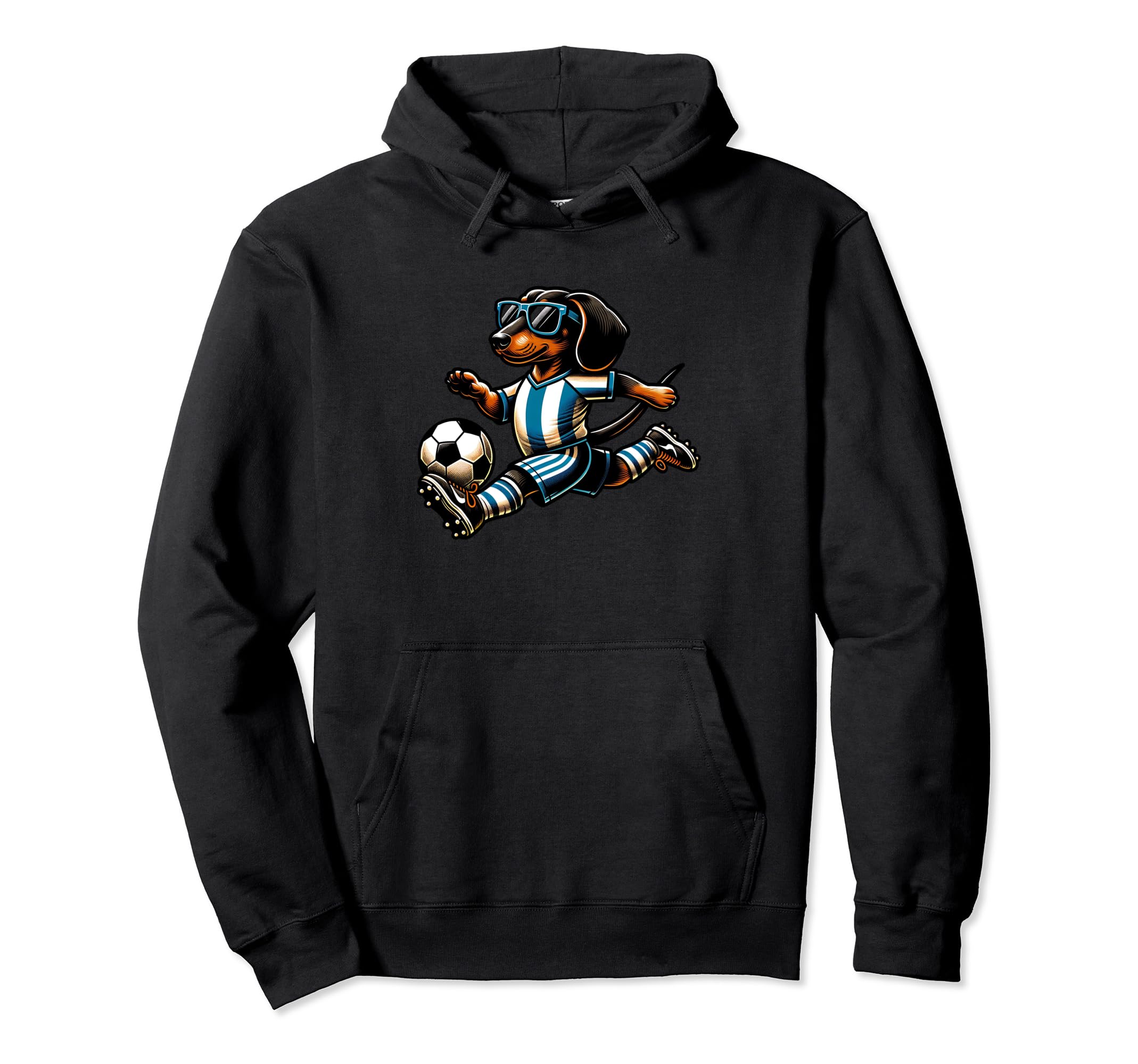 Dachshund Soccer Player Wiener Dog Fan Hoodie - Aesthetic Graphic Men Women - T-Shirt, Sweatshirt, Hoodie