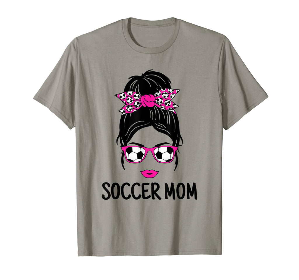 Funny Soccer Mom Messy Bun Soccer T-Shirt - Custom Art Print for Adults - T-Shirt, Sweatshirt, Hoodie
