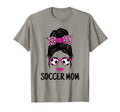 Funny Soccer Mom Messy Bun Soccer T-Shirt - Custom Art Print for Adults - T-Shirt, Sweatshirt, Hoodie