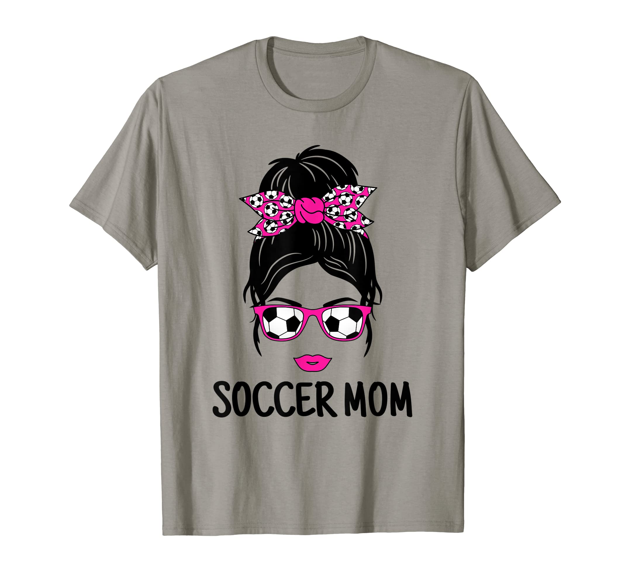 Funny Soccer Mom Messy Bun Soccer T-Shirt - Custom Art Print for Adults - T-Shirt, Sweatshirt, Hoodie