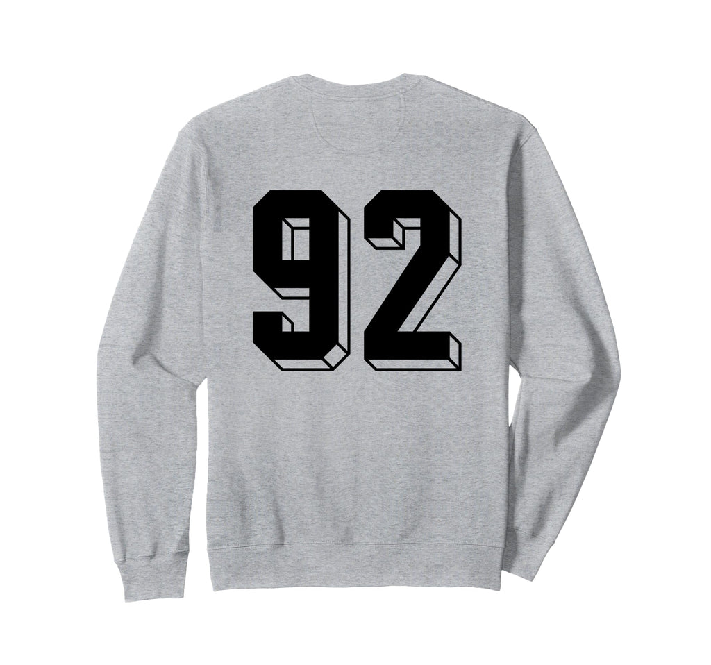 Number 92 Backside 80S 90S Team Sweatshirt - Streetwear Style for Adults - T-Shirt, Sweatshirt, Hoodie