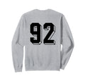 Number 92 Backside 80S 90S Team Sweatshirt - Streetwear Style for Adults - T-Shirt, Sweatshirt, Hoodie