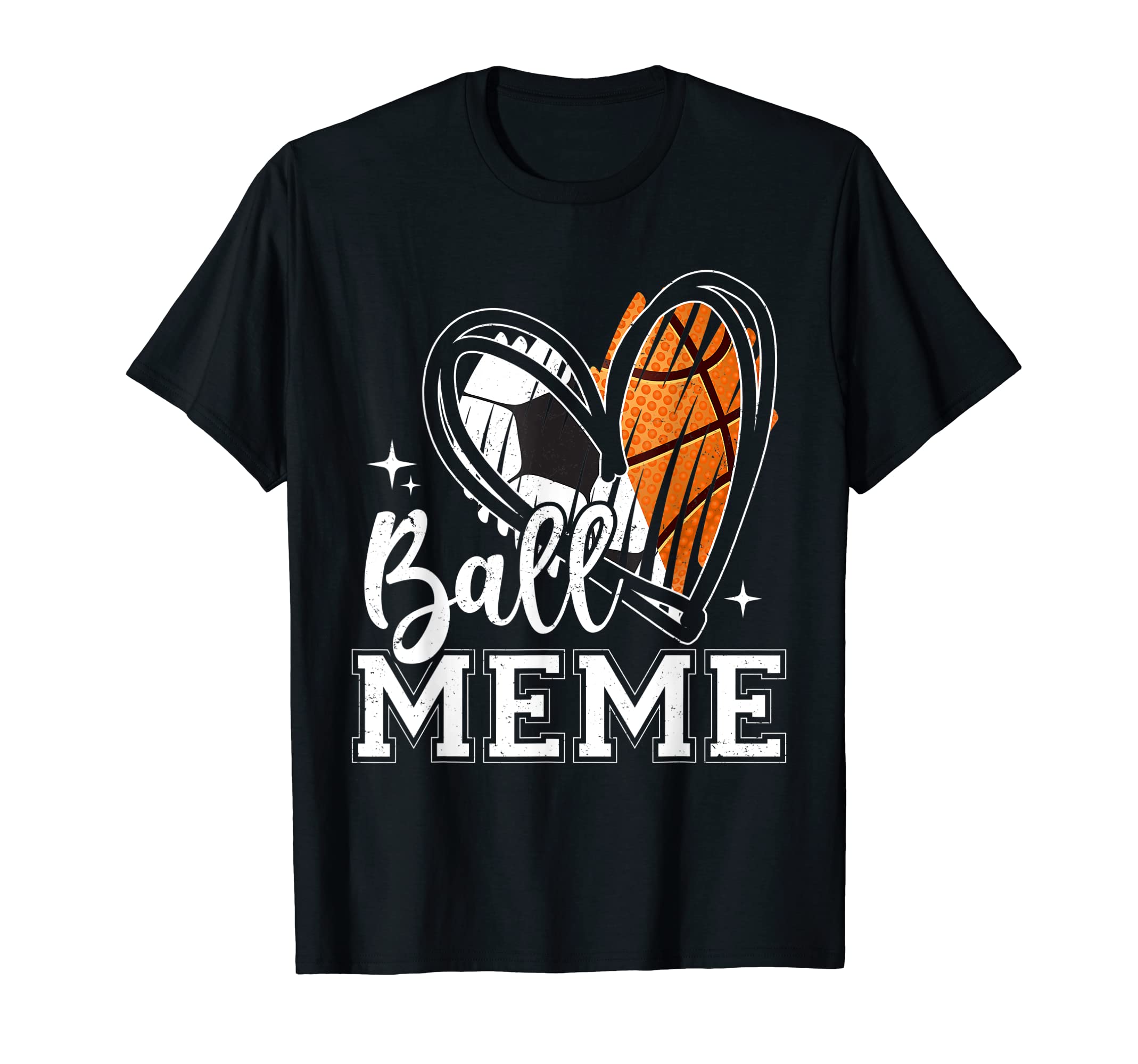 Ball Meme Heart Soccer Basketball T-Shirt - Aesthetic Graphic Men Women - T-Shirt, Sweatshirt, Hoodie