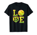 Softball Player Number 15 Softball T-Shirt - Custom Art Print Men Women - T-Shirt, Sweatshirt, Hoodie