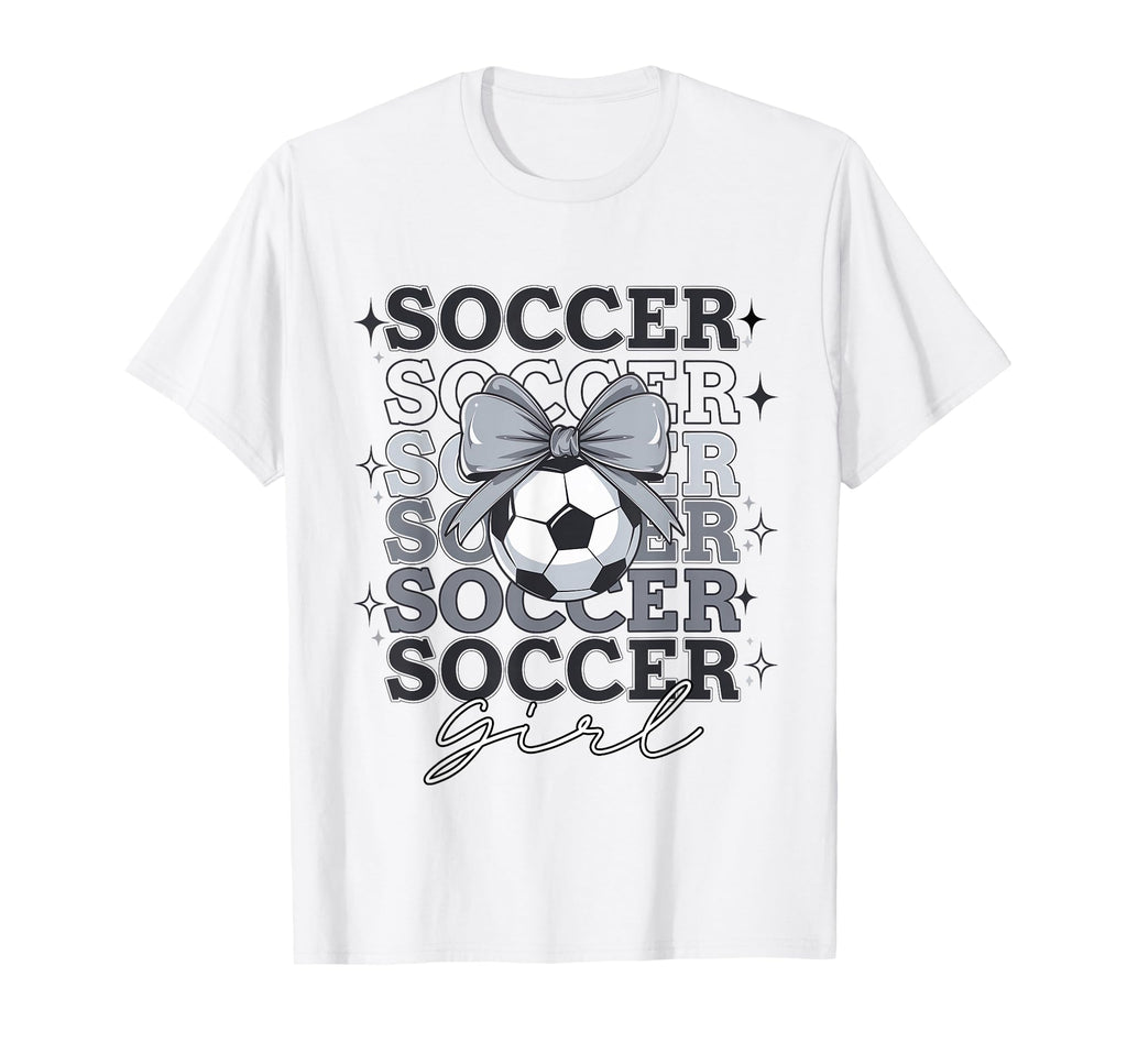 Groovy Soccer Coquette Bow Soccer T-Shirt - Fun Novelty Design Men Women - T-Shirt, Sweatshirt, Hoodie