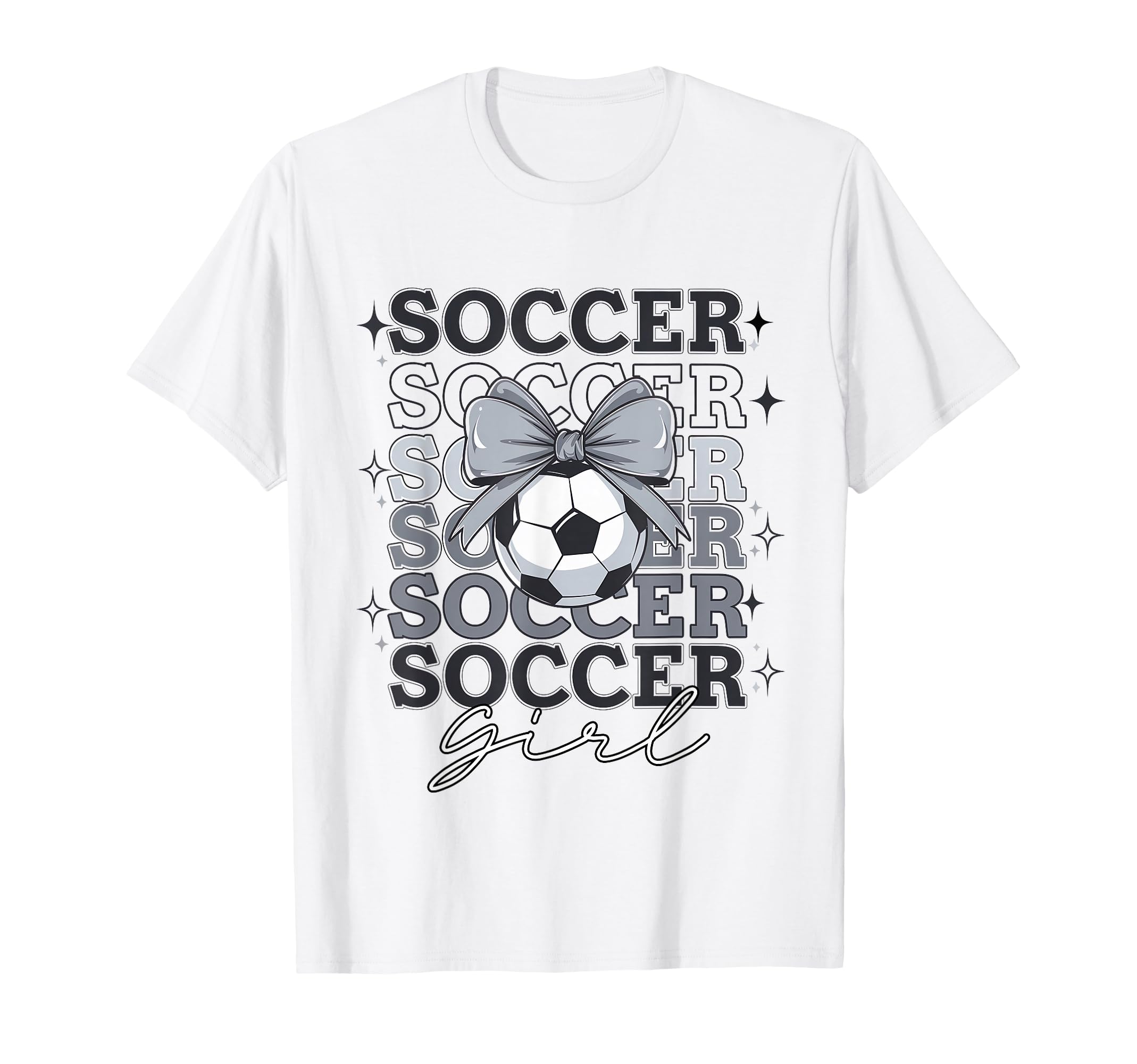 Groovy Soccer Coquette Bow Soccer T-Shirt - Fun Novelty Design Men Women - T-Shirt, Sweatshirt, Hoodie