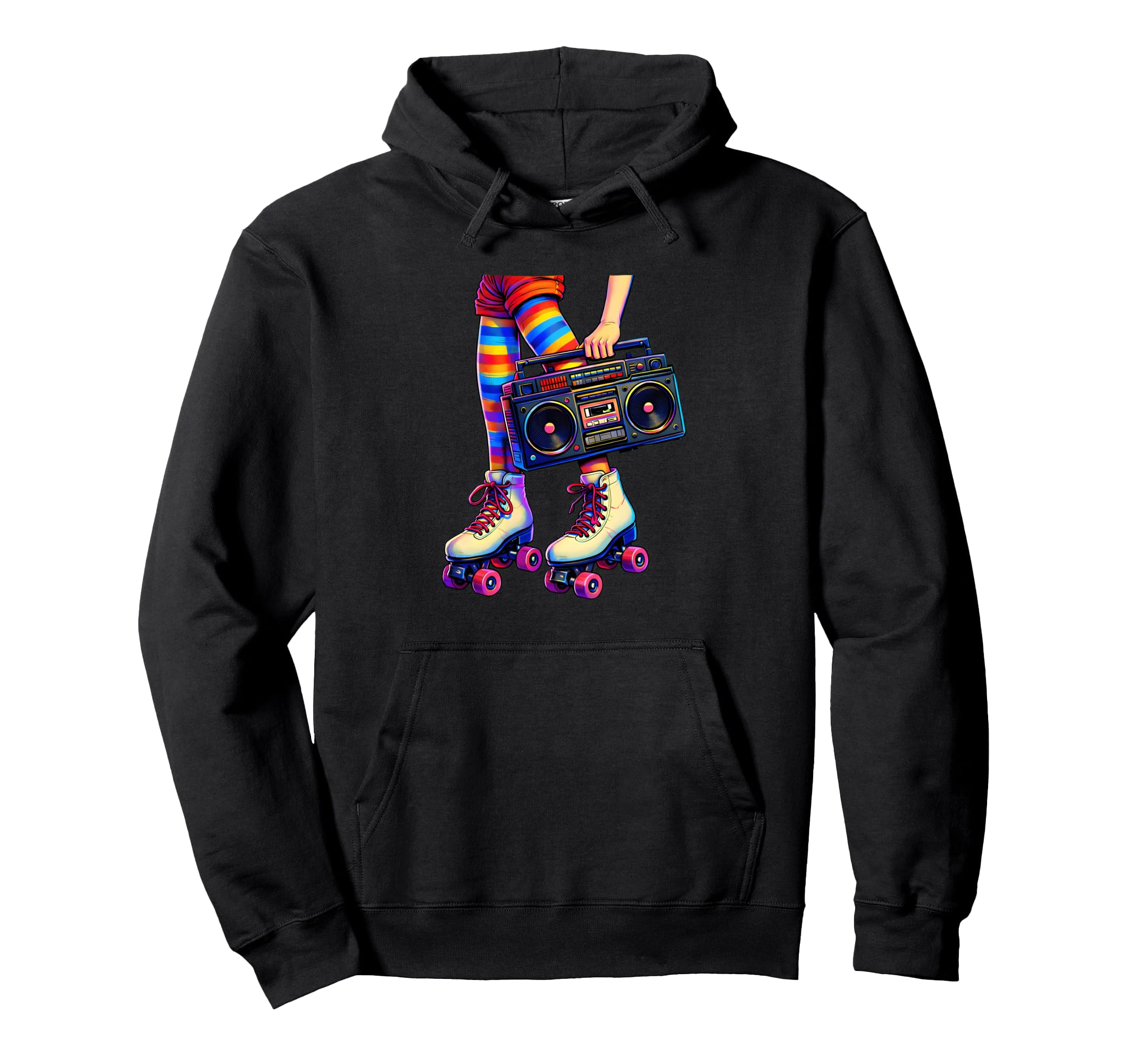 Boombox Roller 80S Vibe Nostalgia Hoodie - Casual Everyday Wear Men Women - T-Shirt, Sweatshirt, Hoodie