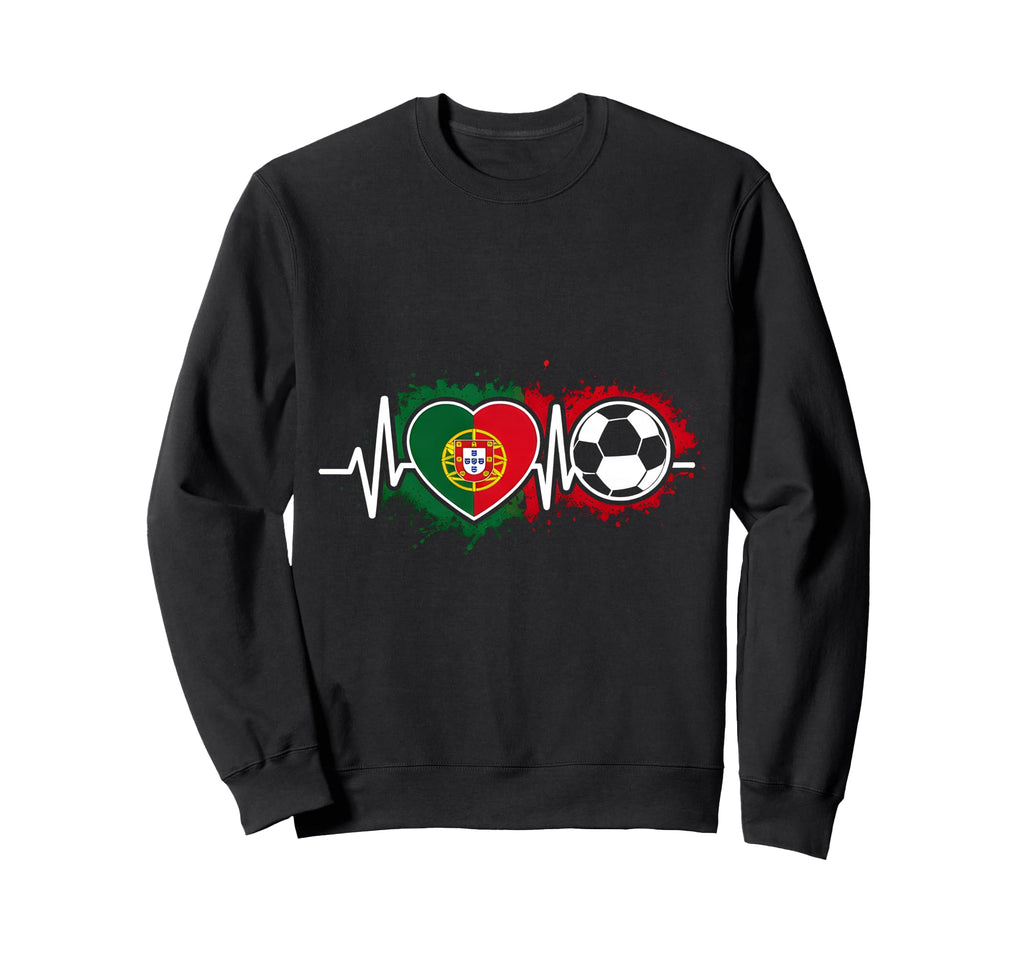 Soccer Heartbeat Portugal Flag Sweatshirt - Fun Novelty Design Men Women - T-Shirt, Sweatshirt, Hoodie