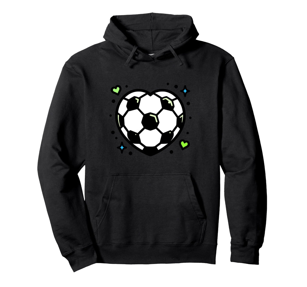 Soccer Ball Shaped Heart Mom Fan Parent Hoodie - Fun Novelty Design Unisex - T-Shirt, Sweatshirt, Hoodie