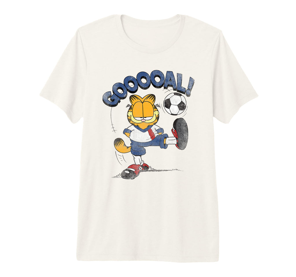 Garfield Soccer Goal Tri Blend T-Shirt - Custom Art Print Unisex - T-Shirt, Sweatshirt, Hoodie