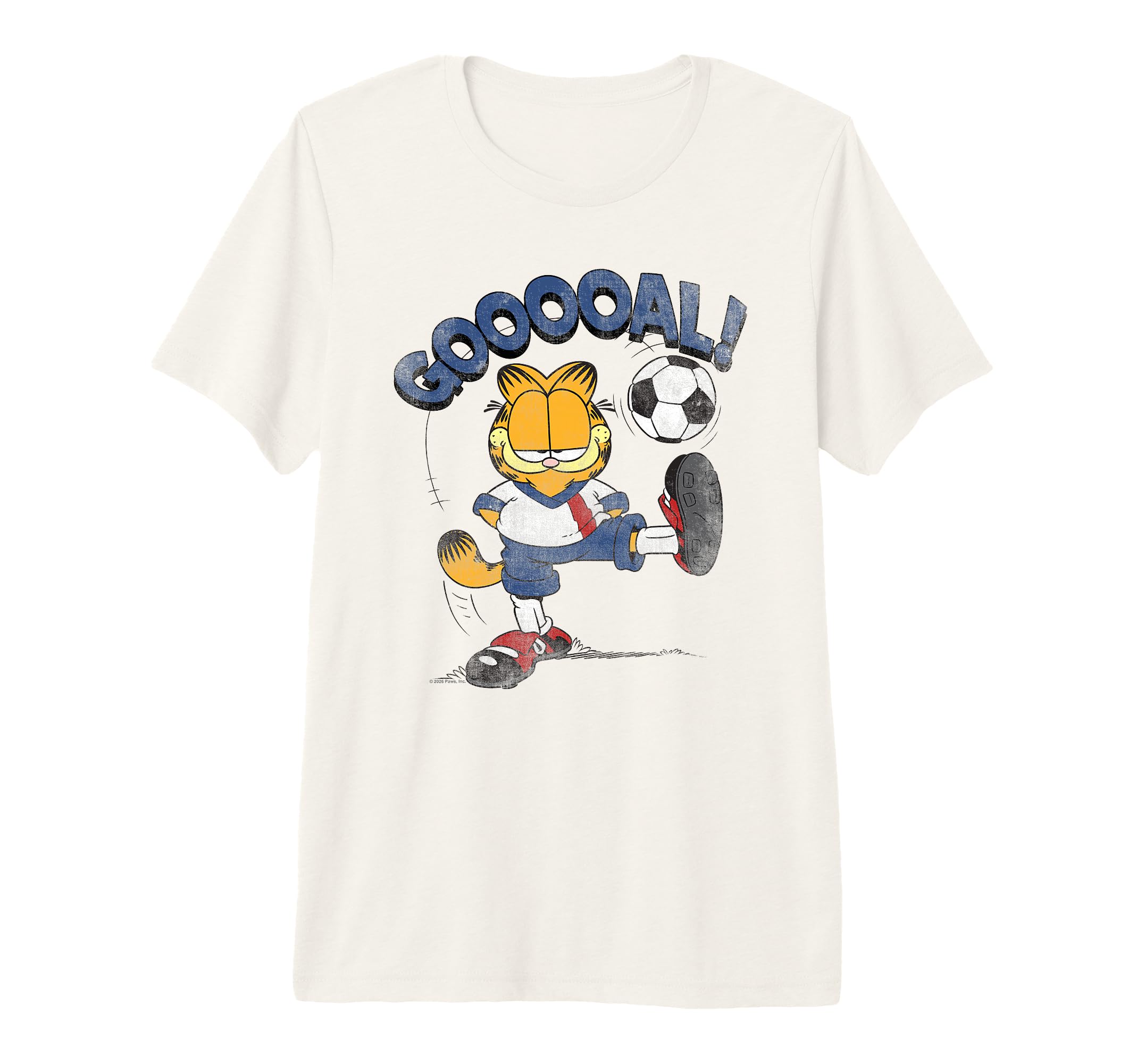 Garfield Soccer Goal Tri Blend T-Shirt - Custom Art Print Unisex - T-Shirt, Sweatshirt, Hoodie