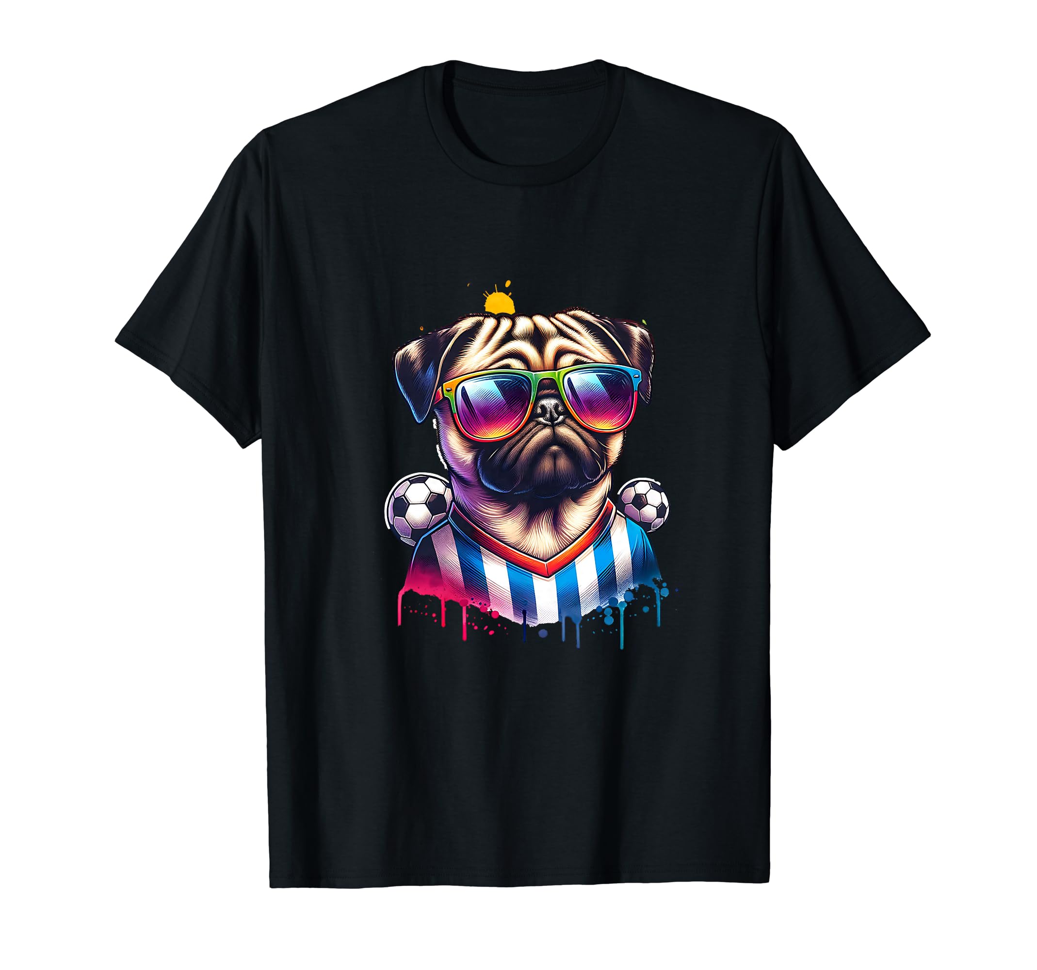 Pug Dog Soccer Ball Champion Fan Gift T-Shirt - Minimalist Print Men Women - T-Shirt, Sweatshirt, Hoodie