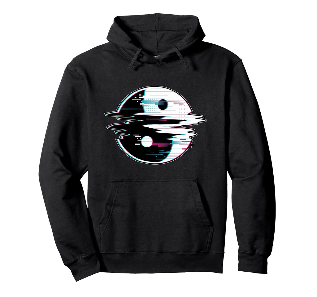 Yin Yang Vaporwave Aesthetic E Glitch Hoodie - Custom Art Print for Adults - T-Shirt, Sweatshirt, Hoodie