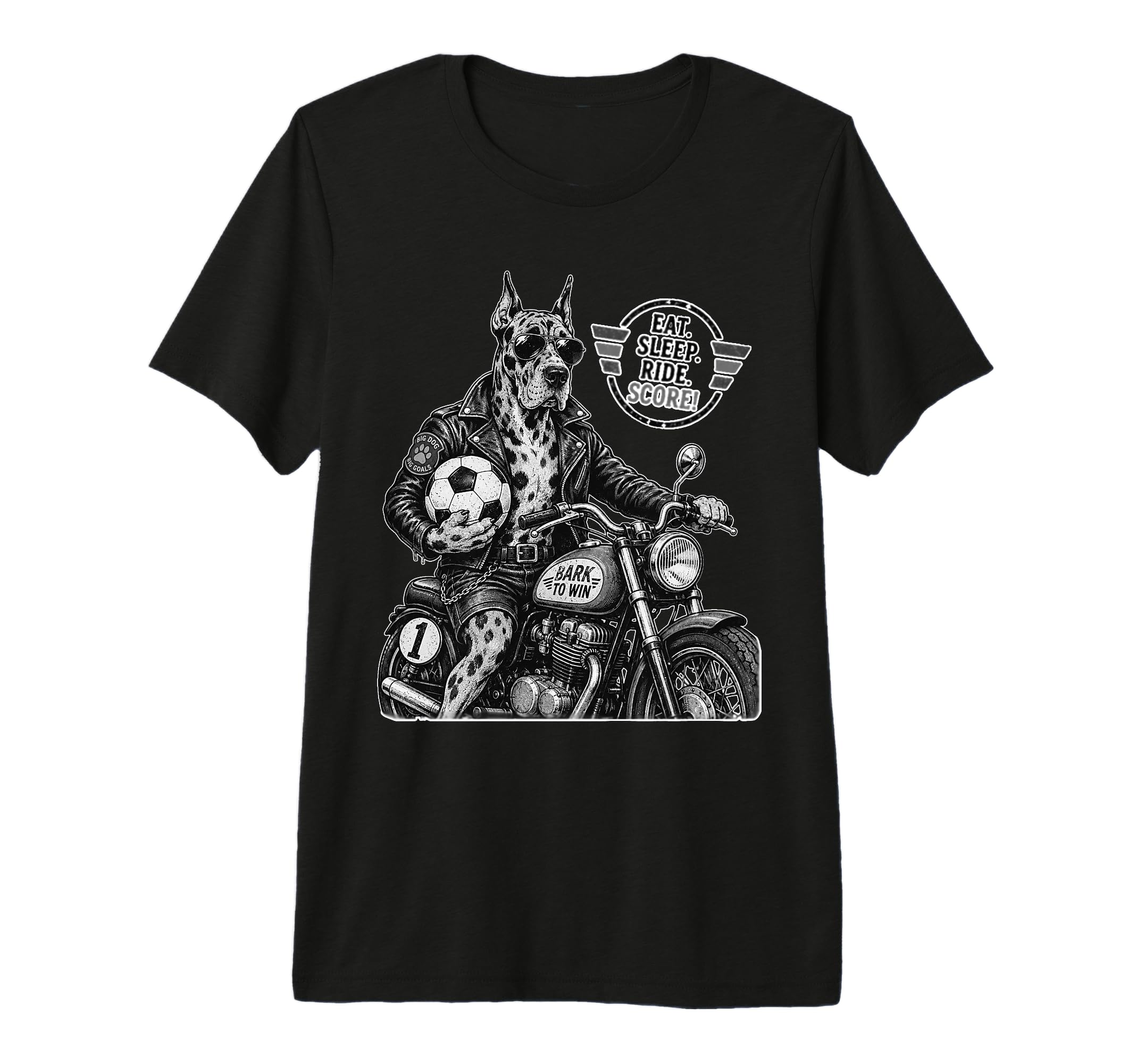 Gordon Setter Motorbike Love Footbal Soccer T-Shirt - Graphic Print Unisex - T-Shirt, Sweatshirt, Hoodie