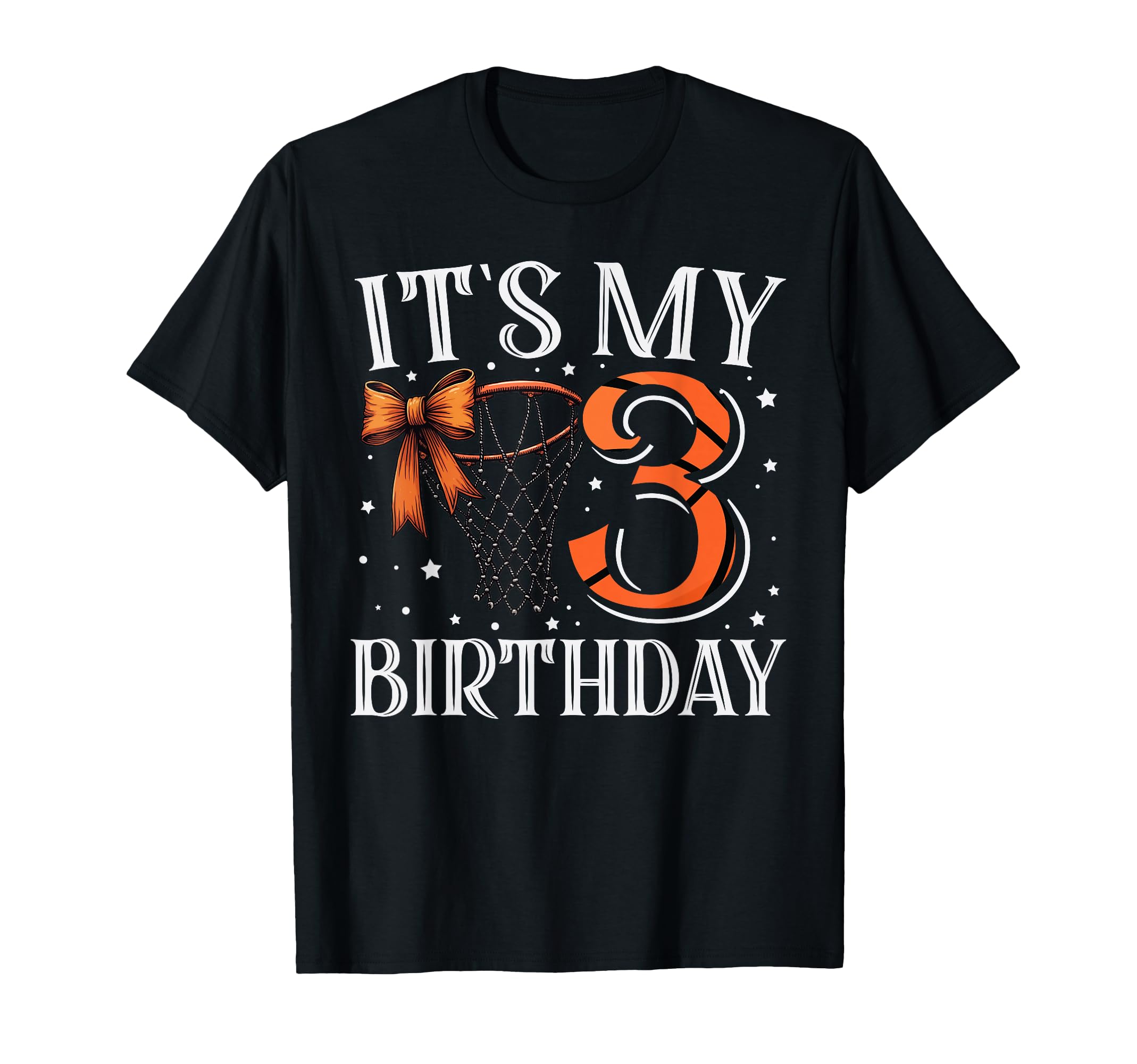Its My Three 3 Birthday Basketball Bday T-Shirt - Graphic Print Unisex - T-Shirt, Sweatshirt, Hoodie