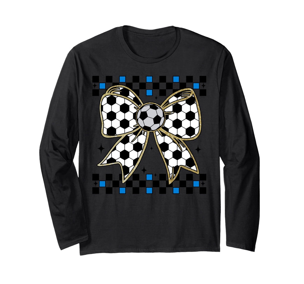 Soccer Bow Checkered Ribbon Gift Sweatshirt - Fun Novelty Design Men Women - T-Shirt, Sweatshirt, Hoodie