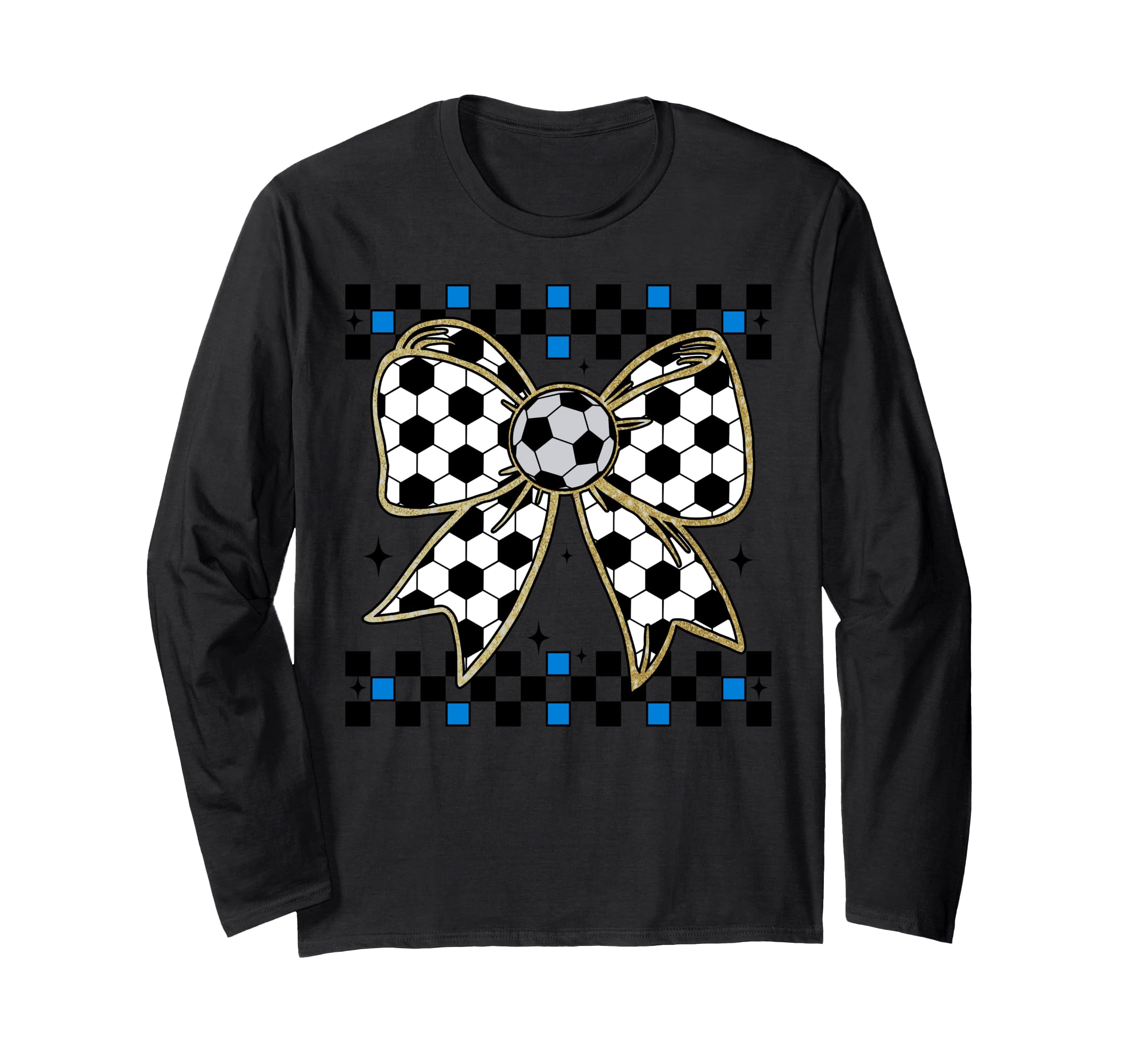Soccer Bow Checkered Ribbon Gift Sweatshirt - Fun Novelty Design Men Women - T-Shirt, Sweatshirt, Hoodie