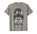 Soccer Mom Funny Soccer Ball Messy Bun T-Shirt - Trendy Graphic Unisex - T-Shirt, Sweatshirt, Hoodie