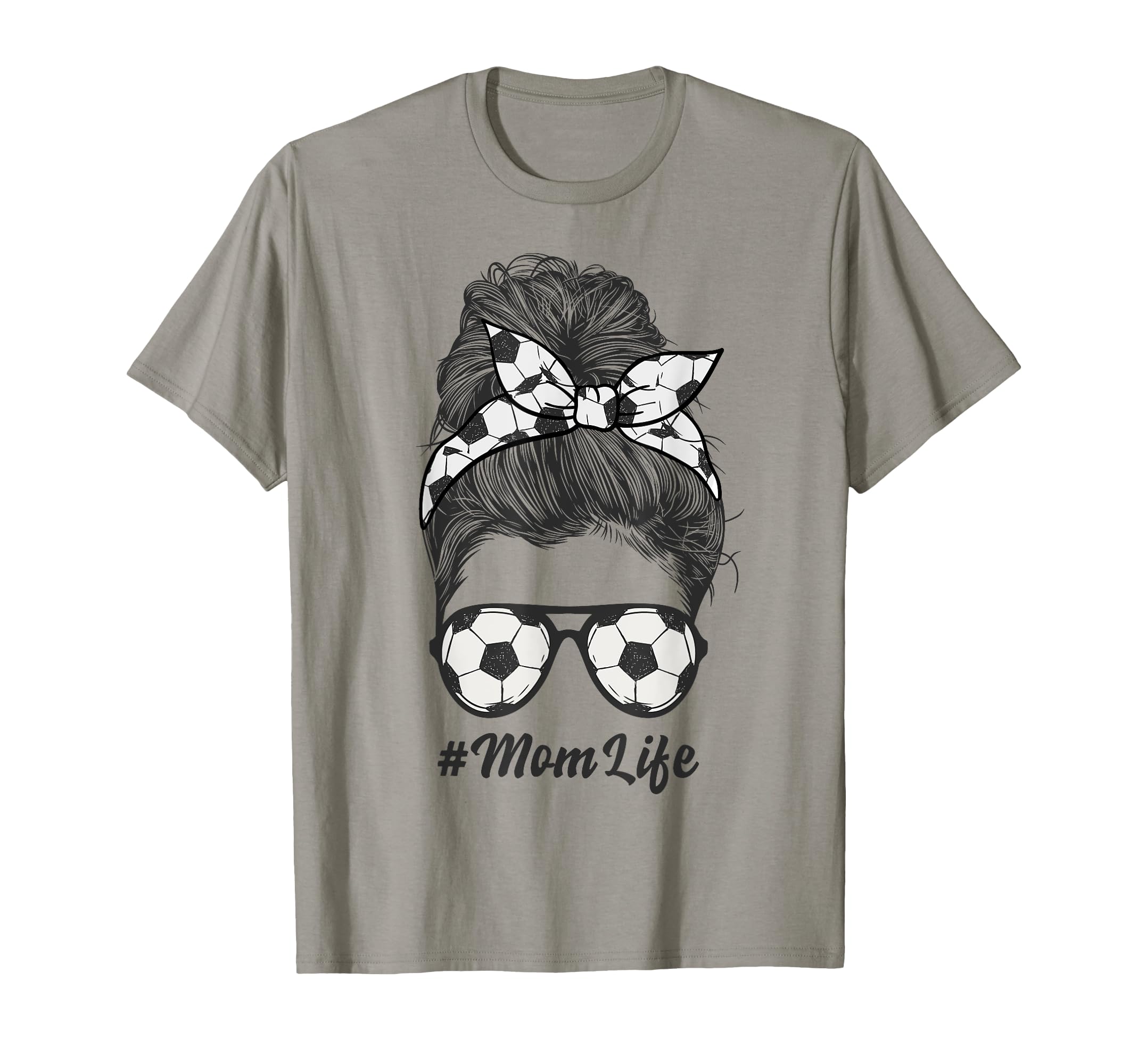 Soccer Mom Funny Soccer Ball Messy Bun T-Shirt - Trendy Graphic Unisex - T-Shirt, Sweatshirt, Hoodie