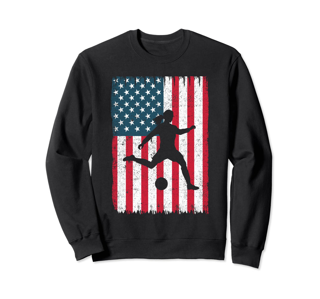 American Flag Soccer Female Sweatshirt - Streetwear Style for Adults - T-Shirt, Sweatshirt, Hoodie