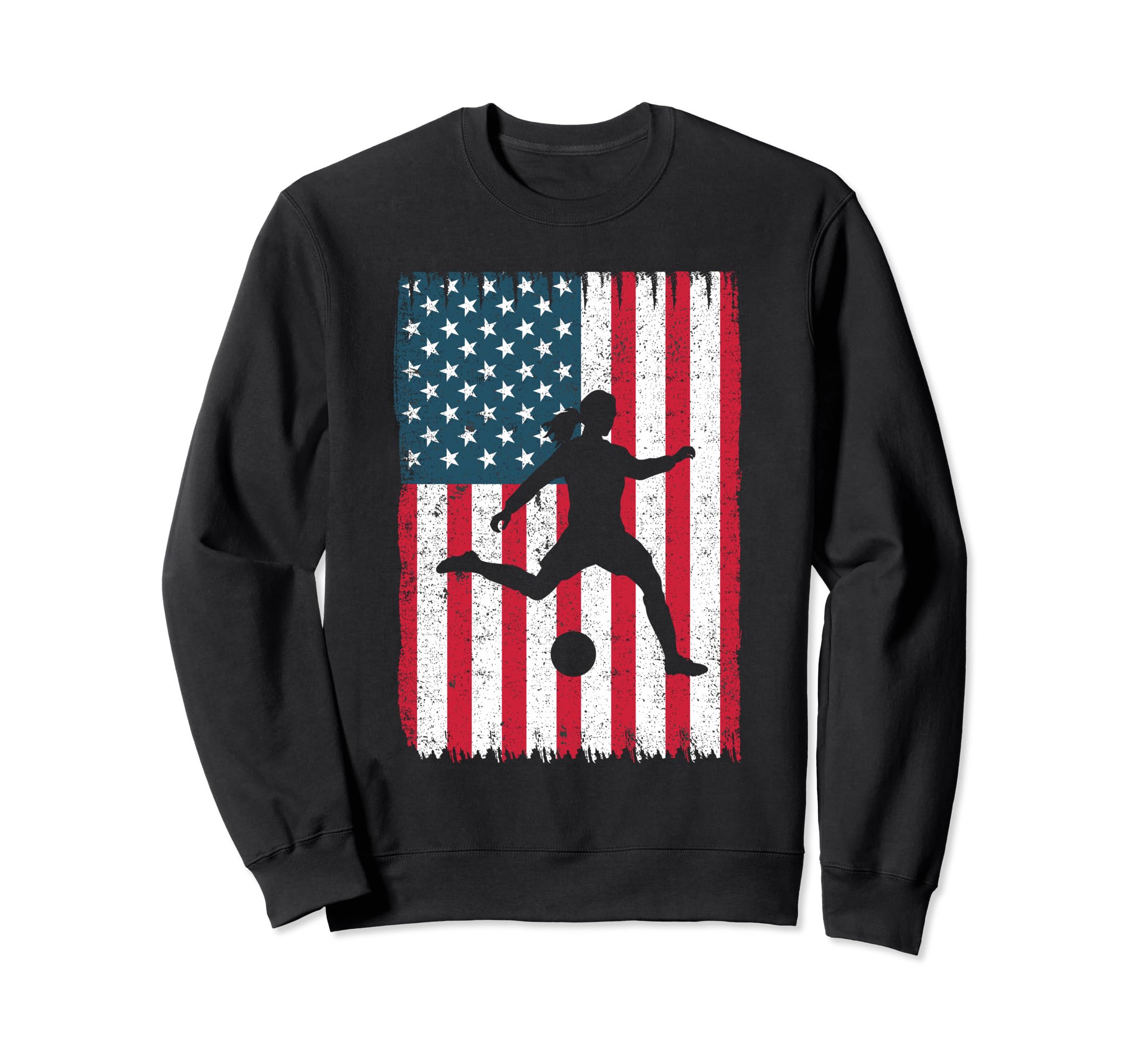American Flag Soccer Female Sweatshirt - Streetwear Style for Adults - T-Shirt, Sweatshirt, Hoodie