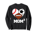 Mom Cubed Mom3 Mom Three Baseball Sweatshirt - Casual Everyday Wear Unisex - T-Shirt, Sweatshirt, Hoodie