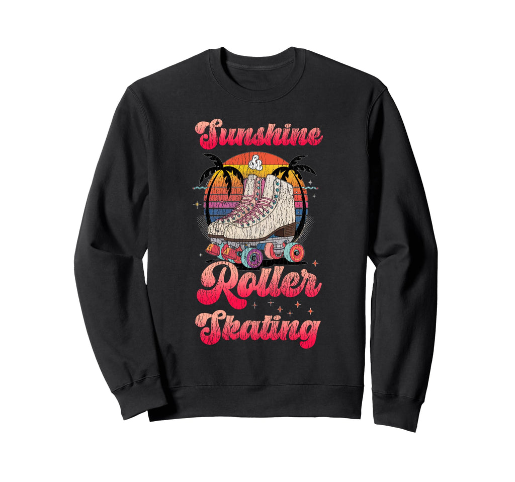 Roller Skating Skate 1970S Sunshine Sweatshirt - Aesthetic Graphic Unisex - T-Shirt, Sweatshirt, Hoodie