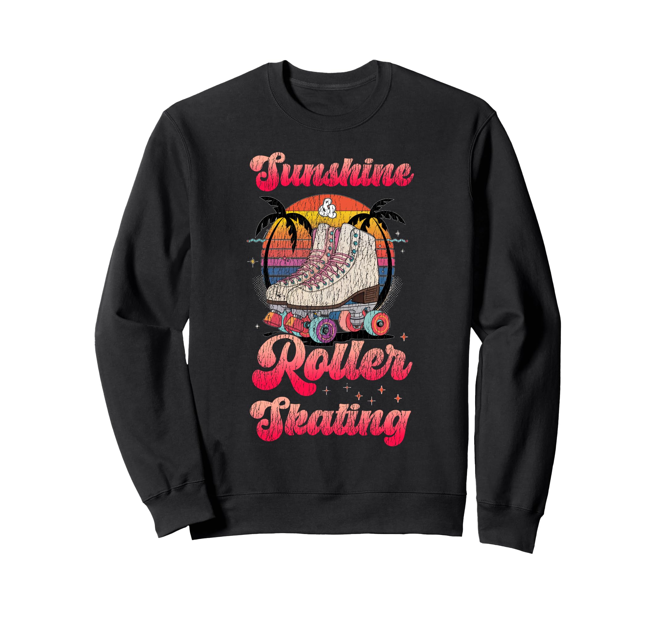 Roller Skating Skate 1970S Sunshine Sweatshirt - Aesthetic Graphic Unisex - T-Shirt, Sweatshirt, Hoodie