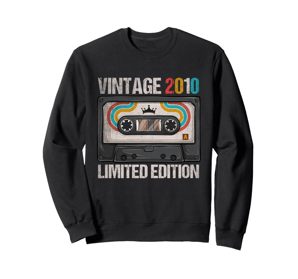 2010 Funny 15Th Birthday Cassette Sweatshirt - Graphic Print for Adults - T-Shirt, Sweatshirt, Hoodie