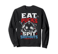 Ice Hockey Goalkeeper Eat Pucks Sweatshirt - Aesthetic Graphic Unisex - T-Shirt, Sweatshirt, Hoodie