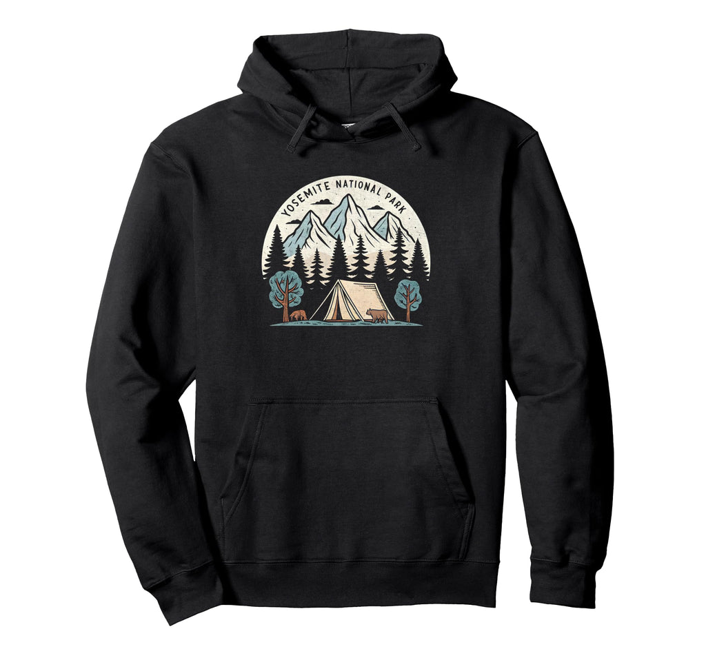 Yosemite National Park Camping Mountains Hoodie - Graphic Print Men Women - T-Shirt, Sweatshirt, Hoodie