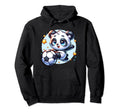 Panda Soccer Player Kicking Soccer Ball Hoodie - Graphic Print Unisex - T-Shirt, Sweatshirt, Hoodie