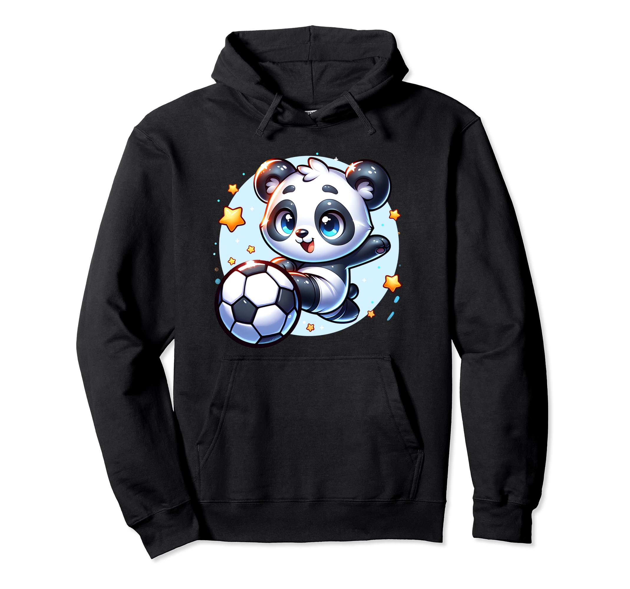 Soccer Player Panda Kicking Soccer Hoodie - Aesthetic Graphic Men Women - T-Shirt, Sweatshirt, Hoodie