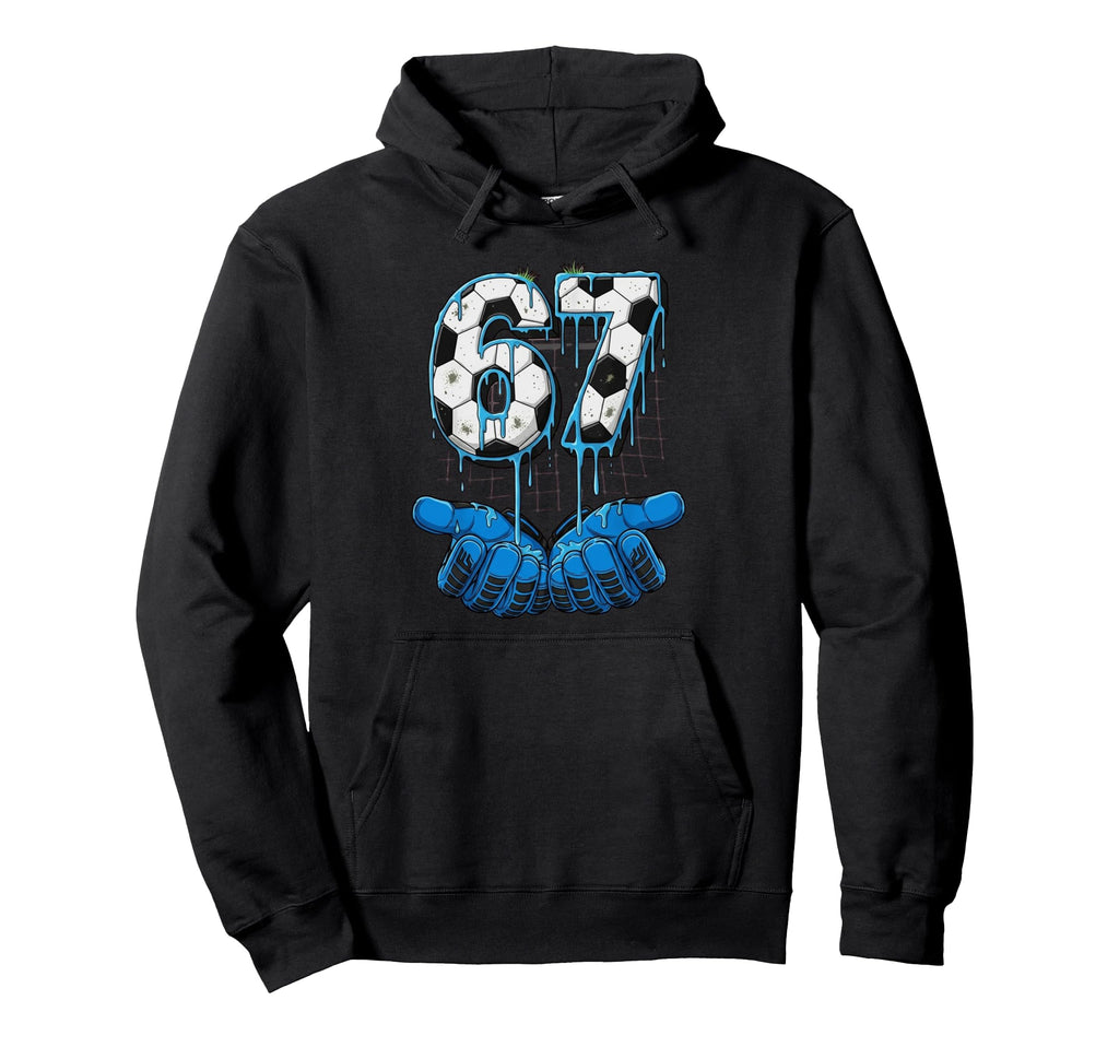 Soccer Number 67 Goalie Gloves Ball Hoodie - Graphic Print for Adults - T-Shirt, Sweatshirt, Hoodie