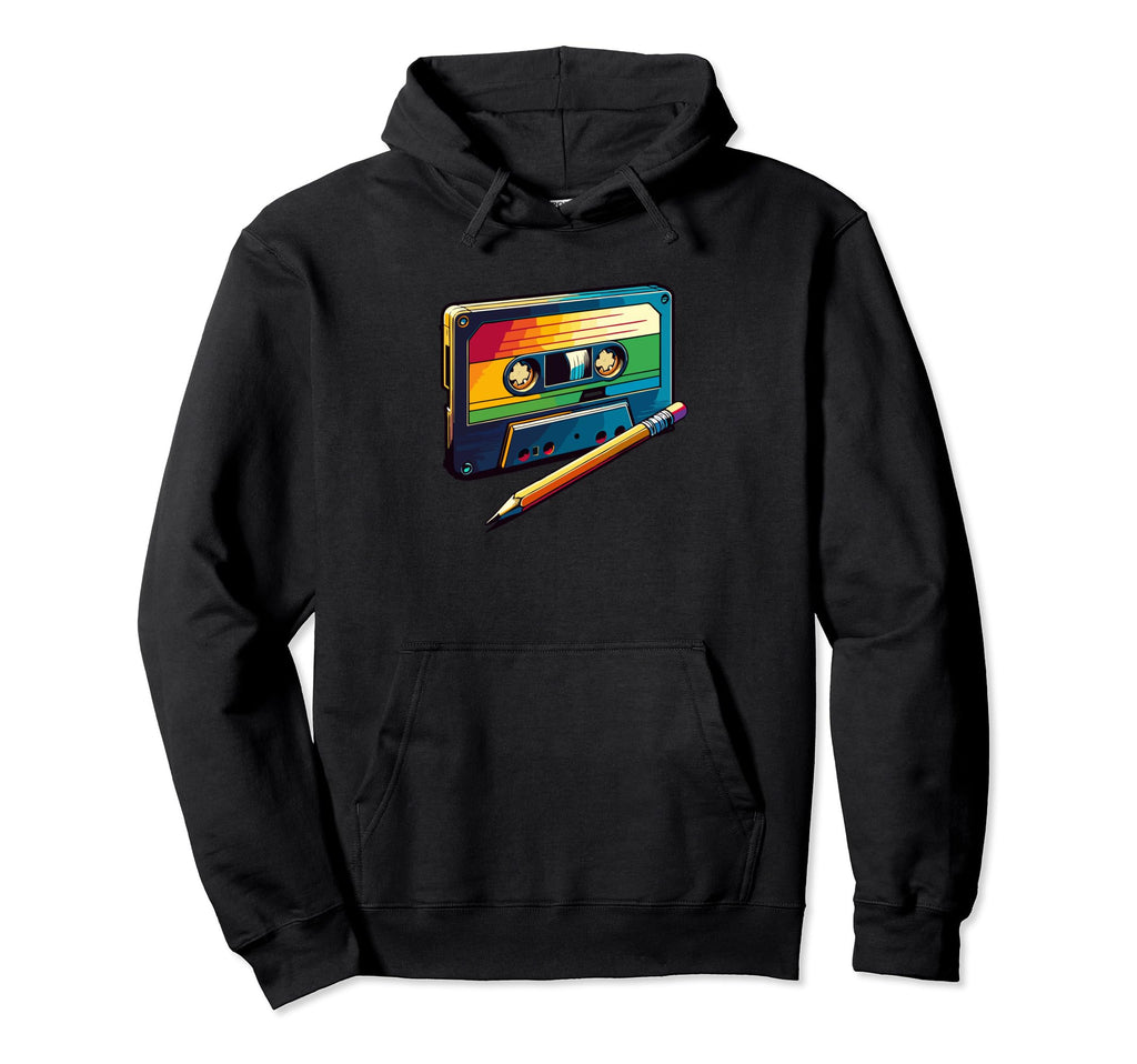 Cassette Music Stereo Tape Old School Hoodie - Unique Graphic for Adults - T-Shirt, Sweatshirt, Hoodie